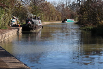 Fototapeta premium canal boat life on the water