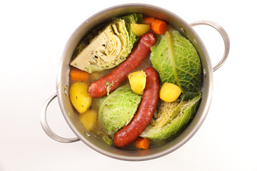 soup with sausage and vegetable