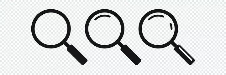 Fotobehang Search icon. Magnifying glass icon, vector magnifier or loupe sign. © Maksim
