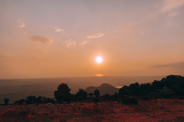 sunset in the mountains