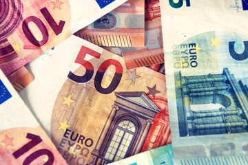 Finanzas, Billetes de euro de cerca.