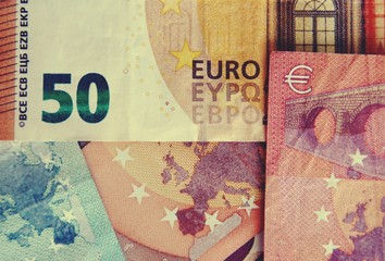 Finanzas, Billetes de euro de cerca.
