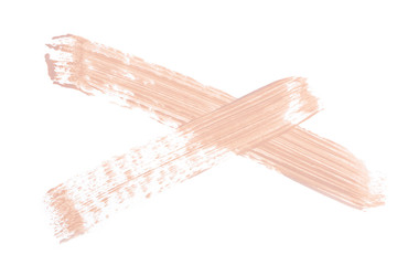 top view of lipstick strokes isolated on white