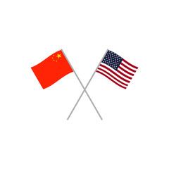 China and Usa flags