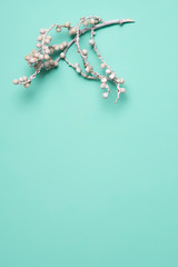 nature green background Flat lay, top view, copy space