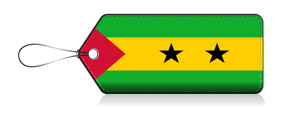 Flag of Sao Tome and Principe, flag label © VectorPart
