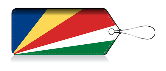 Flag of Seychelles,  flag label © VectorPart