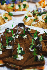 7247293 Catering and snacks on the table prepared for guests and participants of events.