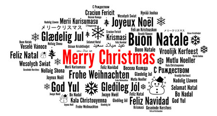 Merry Christmas in different languages word cloud © Ricochet64