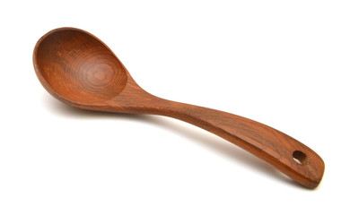wooden spoon isolated on white background