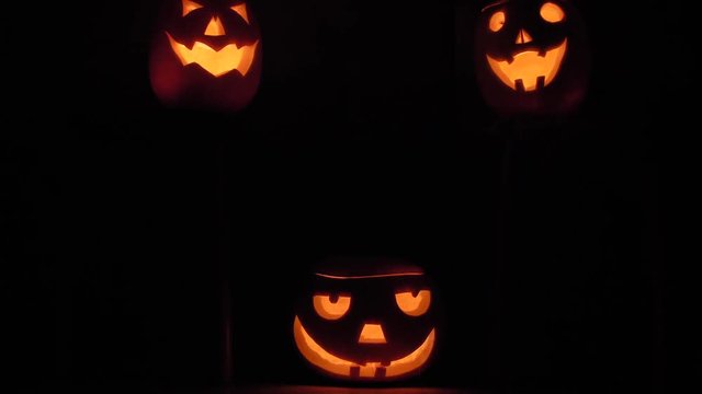 Scarecrow and merry fellow from pumpkin head for Halloween
