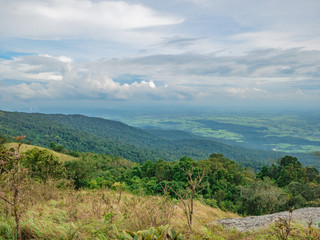Beautiful nature and cloud sky view on Khao Luang mountain in Ramkhamhaeng National Park,Sukhothai province Thailand