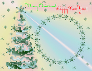 Christmas theme, abstract background, greeting card,stylized christmas trees