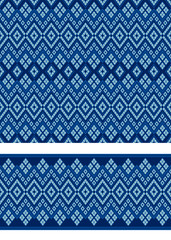 Seamless geometric ethnic pattern and border. Traditional Eastern Asian style.