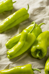 Raw Green Organic Cubanelle Peppers