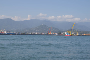 View From Sea Of Embankment Of The Georgian Resort Town