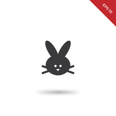 Cute bunny head vector icon