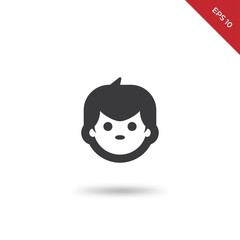 Boy face vector icon