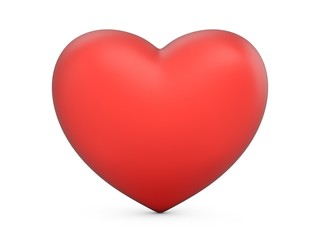 3D Rendering Love Heart isolated on white background