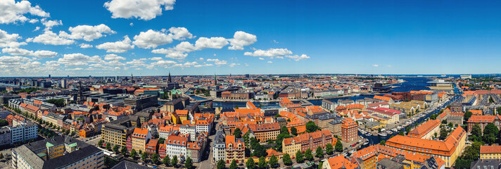 Top view of Copenhagen, Denmark. Panorama