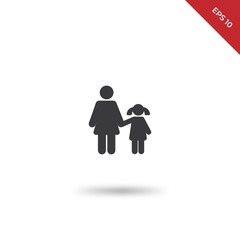 Mother, daughter vector icon