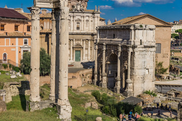 Fototapeta na wymiar Septimius Severus Arch in Roman forum, Rome, Italy