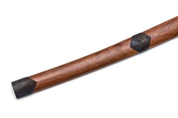 Wooden Saya : Scabbard of Japanese sword  isolated in white background.
