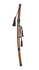 Japanese sword steel fitting  and wooden  scabbard and handle isolated in white background.