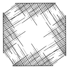 Vector illustration from the frame shaped lines. Hand drawn abstract background.