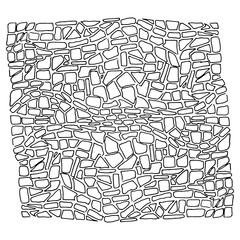 Stone wall. Vector illustration of a stone wall, wall of stone. Hand drawn stone.