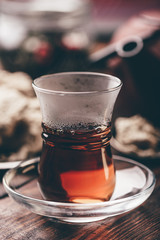 Armudu glass with black tea