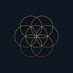 A luxury background with a golden Flower of Life