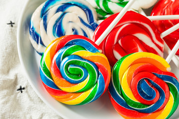 Fototapeta na wymiar Sweet Multi Colored Lollipops