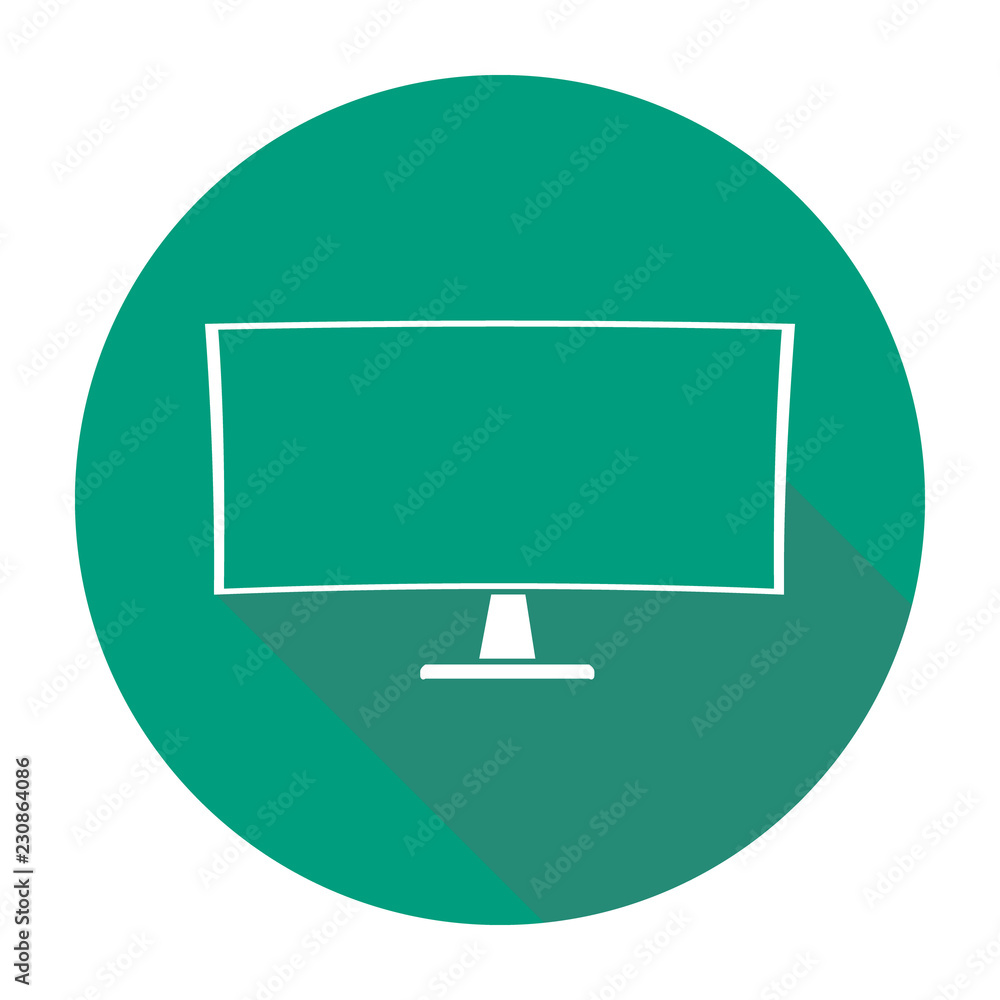 Poster flat icon monitor computer Computer monitor icon. Flat curved monitor symbol. Vector illustration, EPS10.