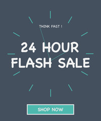 Time to shop banner. 24 hour flash sale. shop now.Time to sale banner with clock icon tag. Vector sale illustration. Bank card icon. Promotional sale brochure. Banner