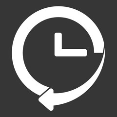 Clock icon in trendy flat style isolated on background. Clock icon page symbol for your web site design logo Time and watch timer symbol. UI Web Logo. Sign Flat design App Stock. Passage of time icon.