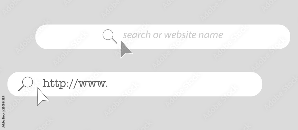 Poster search bar in the browser. web link form background.flat web elements. templates for app or website.