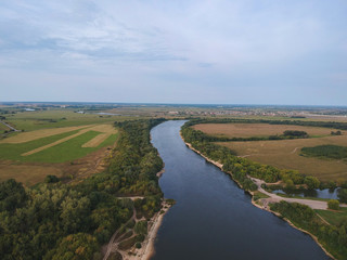 Obraz premium View of the great Oka river from a height