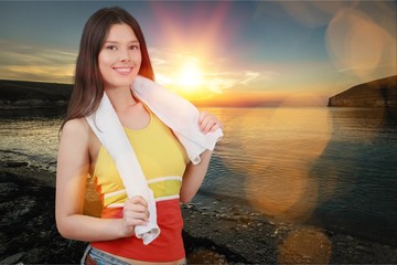Beach beach background body exercise female girl harmony