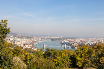 Fototapeta na wymiar Budapest. Hungary. A view of the city from Mount Gellert.
