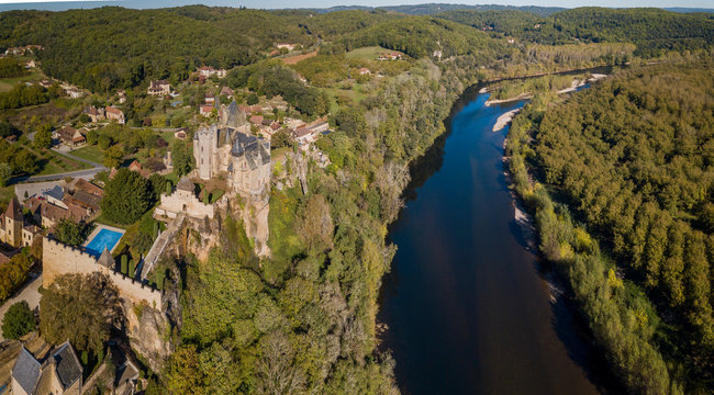 The fortified Castel of Montfort on the Dordogne River, Vitrac, France