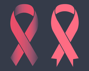 Set of pink breast cancer ribbons vector Breast cancer awareness symbol, vector illustration, eps10. Breast cancer campaign graphic design, Vector illustration
