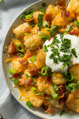 Spicy Homemade Loaded Taters Tots