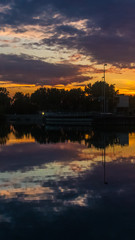 Naklejka premium Smartphone HD wallpaper of Beautiful sunset near Plattling - Bavaria - Germany