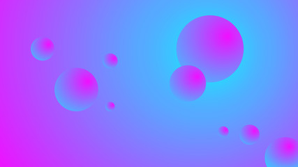 Abstract blurred background in bright colors with a gradient and round volumetric balls. Vector illustration EPS10