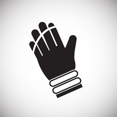 Ski glove on white background icon