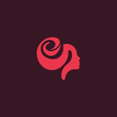 Head Beauty Face Nature Silhouette Abstract Icon Logo Design Template Element Vector