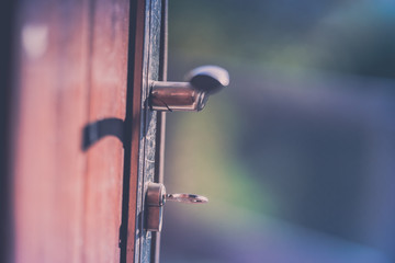 A key in open doors outside