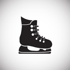 Ice skate on white background icon