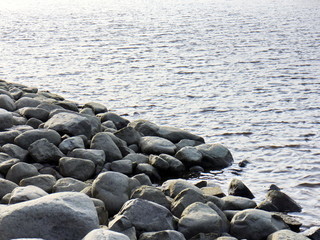Obraz premium seashore with boulders
